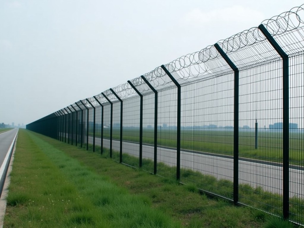 Custom Straight Line Razor Wire Fence Manufacturer